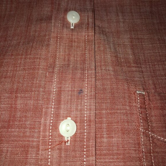 RED BUTTON DOWN SHIRT SZ S REG L.L. BEAN BURNT RED TRADITIONAL FIT COTTON MENS - Picture 5 of 5
